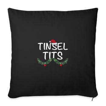 Jingle Balls et Tinsel Tits Funny Matching Christ - Housse de coussin décorative 45 x 45 cm - noir - Devant