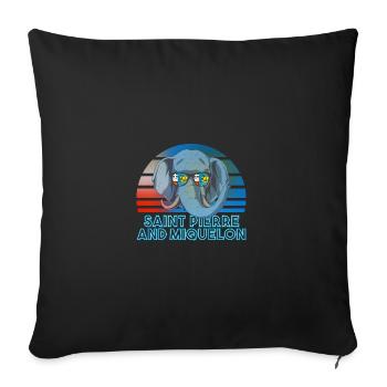St. Pierre und Miquelon - Sofakissenbezug 45 x 45 cm - Schwarz - Vorne