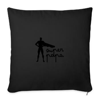 Super papa - Housse de coussin décorative 45 x 45 cm - noir - Devant