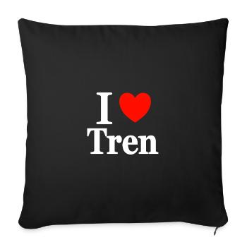 I love tren - Sofa pillowcase 17,3'' x 17,3'' (45 x 45 cm) - black - Front