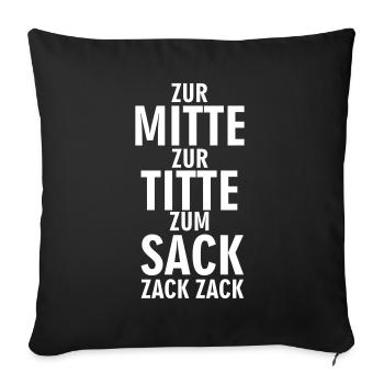 au milieu à la branlette au sac zack zack - Housse de coussin décorative 45 x 45 cm - noir - Devant