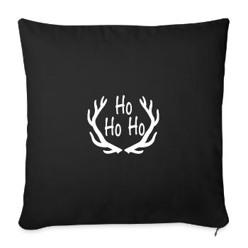 Reindeer HO HO HO - Sofa pillowcase 17,3'' x 17,3'' (45 x 45 cm) - black - Front