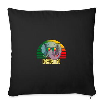 Bénin - Housse de coussin décorative 45 x 45 cm - noir - Devant