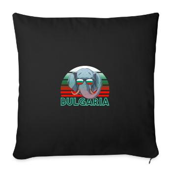 Bulgarie - Housse de coussin décorative 45 x 45 cm - noir - Devant