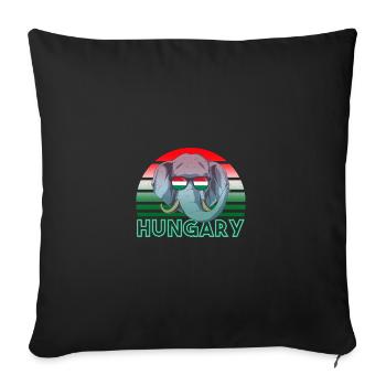 Hungary - Sofa pillowcase 17,3'' x 17,3'' (45 x 45 cm) - black - Front