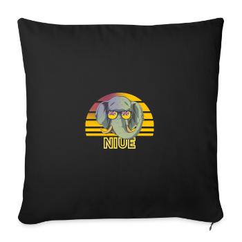 Nioué - Housse de coussin décorative 45 x 45 cm - noir - Devant