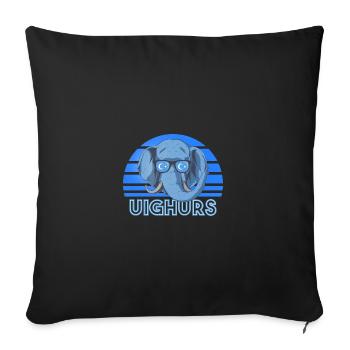 Ouïghours - Housse de coussin décorative 45 x 45 cm - noir - Devant