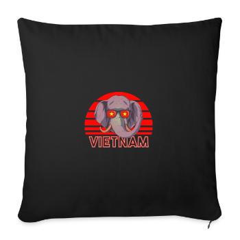 Viet Nam - Sofa pillowcase 17,3'' x 17,3'' (45 x 45 cm) - black - Front