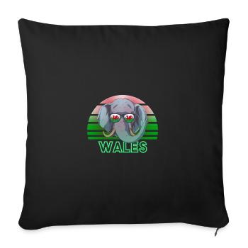 Wales - Sofa pillowcase 17,3'' x 17,3'' (45 x 45 cm) - black - Front