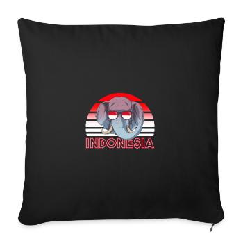 Indonesia - Sofa pillowcase 17,3'' x 17,3'' (45 x 45 cm) - black - Front