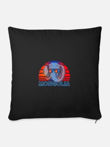 Mongolei - Sofakissenbezug 45 x 45 cm - Schwarz