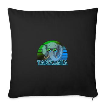 Tansania - Sofakissenbezug 45 x 45 cm - Schwarz - Vorne