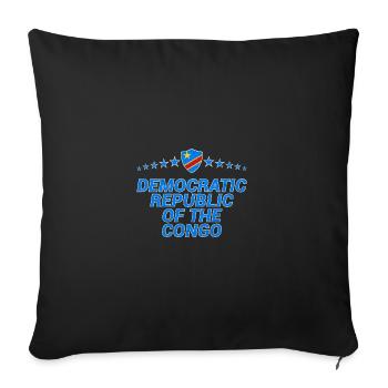Democratic Republic of the Congo - Sofa pillowcase 17,3'' x 17,3'' (45 x 45 cm) - black - Front