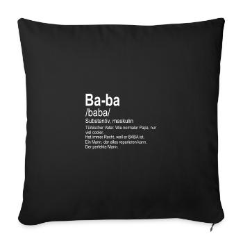 Baba Türkischer Vater Baba hediye - Sofakissenbezug 45 x 45 cm - Schwarz - Vorne