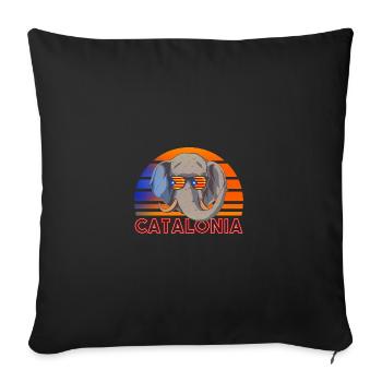 Catalonia - Sofa pillowcase 17,3'' x 17,3'' (45 x 45 cm) - black - Front