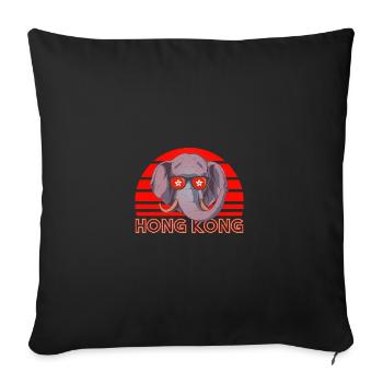 Hong Kong - Sofa pillowcase 17,3'' x 17,3'' (45 x 45 cm) - black - Front