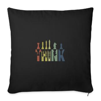 Pensez roi des échecs - Housse de coussin décorative 45 x 45 cm - noir - Devant