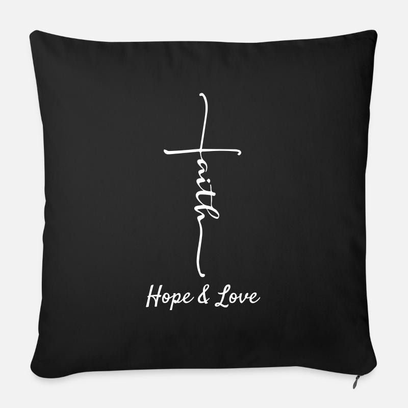 Christentum Christlich Gläubig Liebe Geschenk - Sofakissenbezug 45 x 45 cm - Schwarz