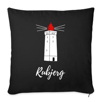 Lighthouse Rubjerg Denmark - Sofa pillowcase 17,3'' x 17,3'' (45 x 45 cm) - black - Front