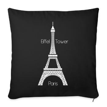 Eiffel Tower (dark) - Sofakissenbezug 45 x 45 cm - Schwarz - Vorne