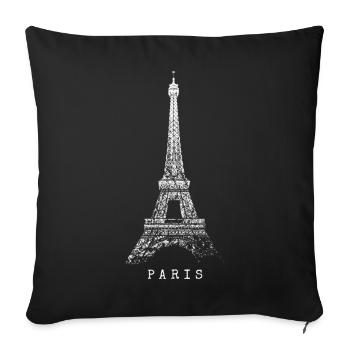 Paris Eiffel Tower Vintage Skyline I Love France - Sofa pillowcase 17,3'' x 17,3'' (45 x 45 cm) - black - Front
