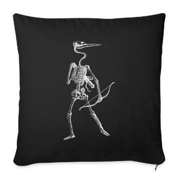 Surreal Dark Artwork - Human Bird Skeleton Archer - Sofakissenbezug 45 x 45 cm - Schwarz - Vorne