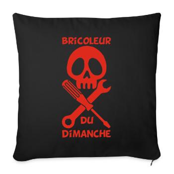 Bricoleur du dimanche (rouge) - Housse de coussin décorative 45 x 45 cm - noir - Devant