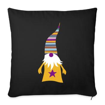 Weihnachtswichtel: Wichtel Stern Weihnachten Kind - Sofakissenbezug 45 x 45 cm - Schwarz - Vorne