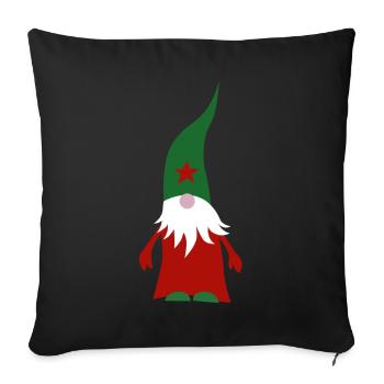 Secret Santa Red Christmas Dwarf Advent Beard - Sofa pillowcase 17,3'' x 17,3'' (45 x 45 cm) - black - Front
