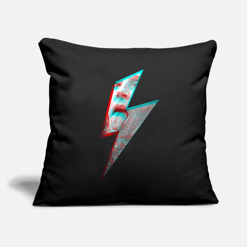 Coup de langue éclair rebelle Housse de coussin décorative 45 x 45 cm