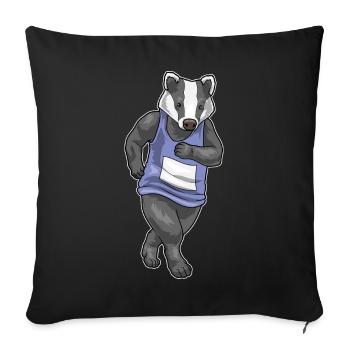 Badger Jogger Jogging Sport - Sofa pillowcase 17,3'' x 17,3'' (45 x 45 cm) - black - Front