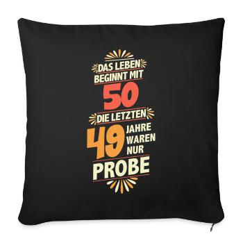 Birthday 50th Anniversary Design Birthday Party - Sofa pillowcase 17,3'' x 17,3'' (45 x 45 cm) - black - Front