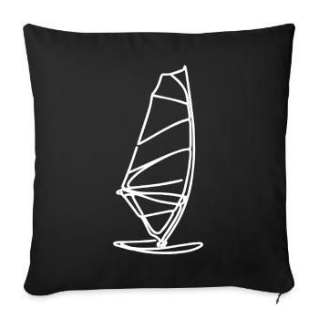 Windsurf Board Sketch - Sofa pillowcase 17,3'' x 17,3'' (45 x 45 cm) - black - Front