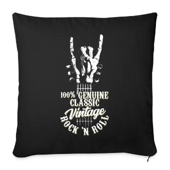 100% Genuine Classic Vintage Rock 'n Roll Music - Sofa pillowcase 17,3'' x 17,3'' (45 x 45 cm) - black - Front