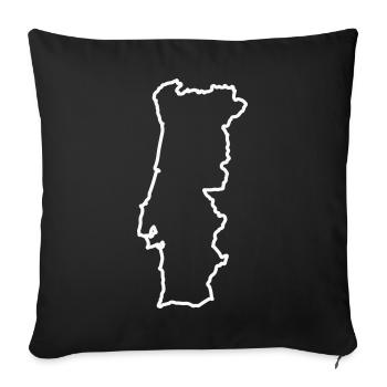 Portugal Silhouette Outline - Sofa pillowcase 17,3'' x 17,3'' (45 x 45 cm) - black - Front