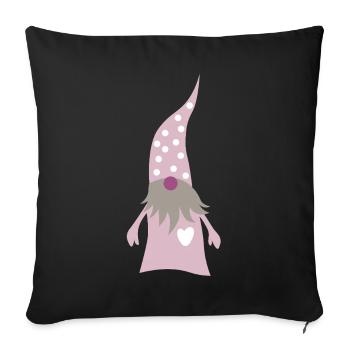 Gnome Dots Pink Pastel Christmas Xmas - Sofa pillowcase 17,3'' x 17,3'' (45 x 45 cm) - black - Front