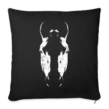 Silhouette Tête de Cheval Minimaliste - Housse de coussin décorative 45 x 45 cm - noir - Devant