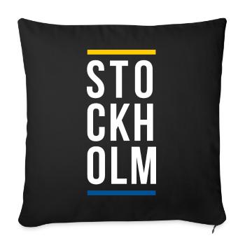 Stockholm City logo design - Sofa pillowcase 17,3'' x 17,3'' (45 x 45 cm) - black - Front