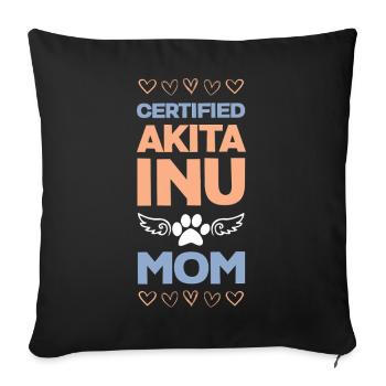 Certification Akita Inu Mom - Housse de coussin décorative 45 x 45 cm - noir - Devant