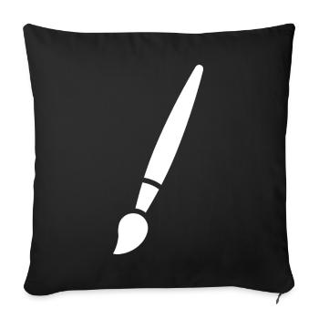Brush, Painting, Art Symbol - Sofa pillowcase 17,3'' x 17,3'' (45 x 45 cm) - black - Front