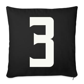 3 - Sofa pillowcase 17,3'' x 17,3'' (45 x 45 cm) - black - Front