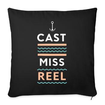 Missed cast reel - Sofa pillowcase 17,3'' x 17,3'' (45 x 45 cm) - black - Front