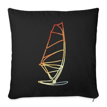 Windsurfing in retro style - Sofa pillowcase 17,3'' x 17,3'' (45 x 45 cm) - black - Front