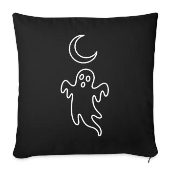 Moonlight Ghost Line Art - Sofa pillowcase 17,3'' x 17,3'' (45 x 45 cm) - black - Front