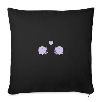 pigs in love - Housse de coussin décorative 45 x 45 cm - noir - Devant