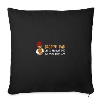 Musicien écossais cornemuse - Housse de coussin décorative 45 x 45 cm - noir - Devant