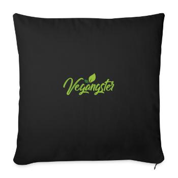 Vegangster Funny Health Food - Housse de coussin décorative 45 x 45 cm - noir - Devant