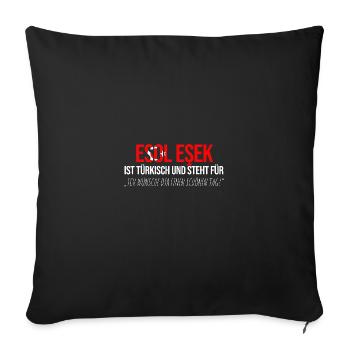Esol Esek Türke Türkei Türken Dummer Spruch - Sofakissenbezug 45 x 45 cm - Schwarz - Vorne