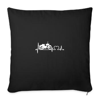 Simson Sparrow heartbeat -white- - Sofa pillowcase 17,3'' x 17,3'' (45 x 45 cm) - black - Front