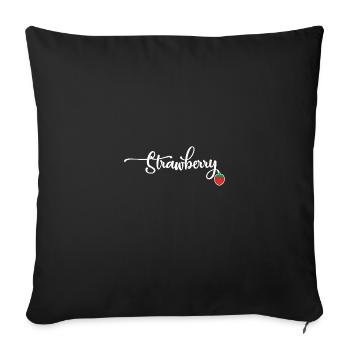 Strawberry - Sofa pillowcase 17,3'' x 17,3'' (45 x 45 cm) - black - Front